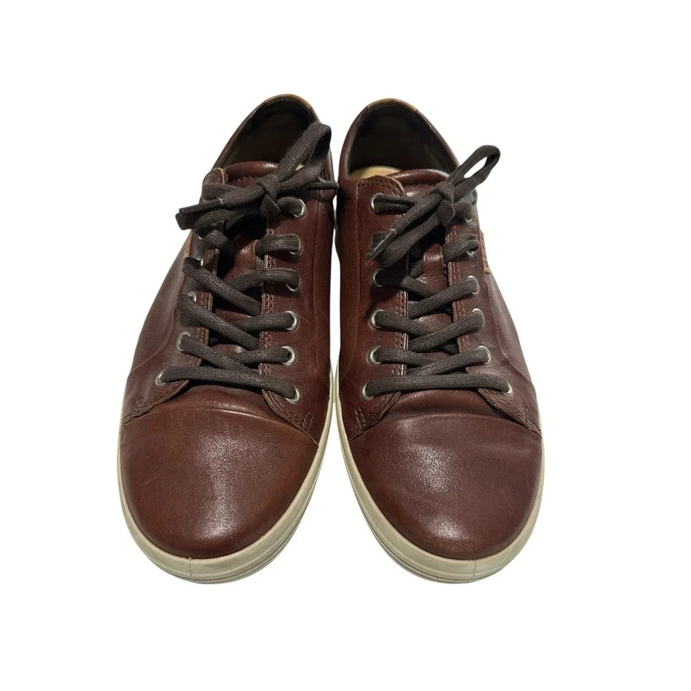 Ecco Shoes Sneakers Men's Size 9 US EU 43 Brown Leather‎ Lace Up Danish #S17-10